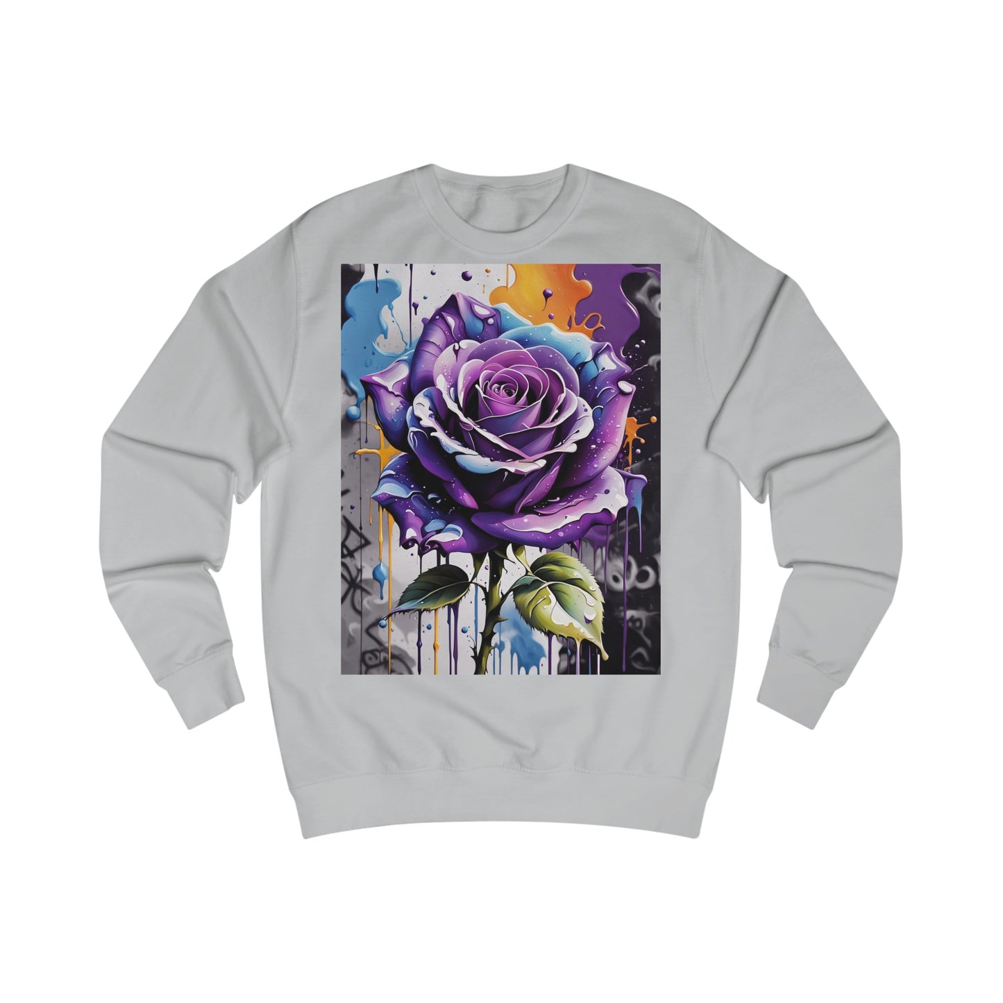 Graffiti Purple Rose Sweatshirt