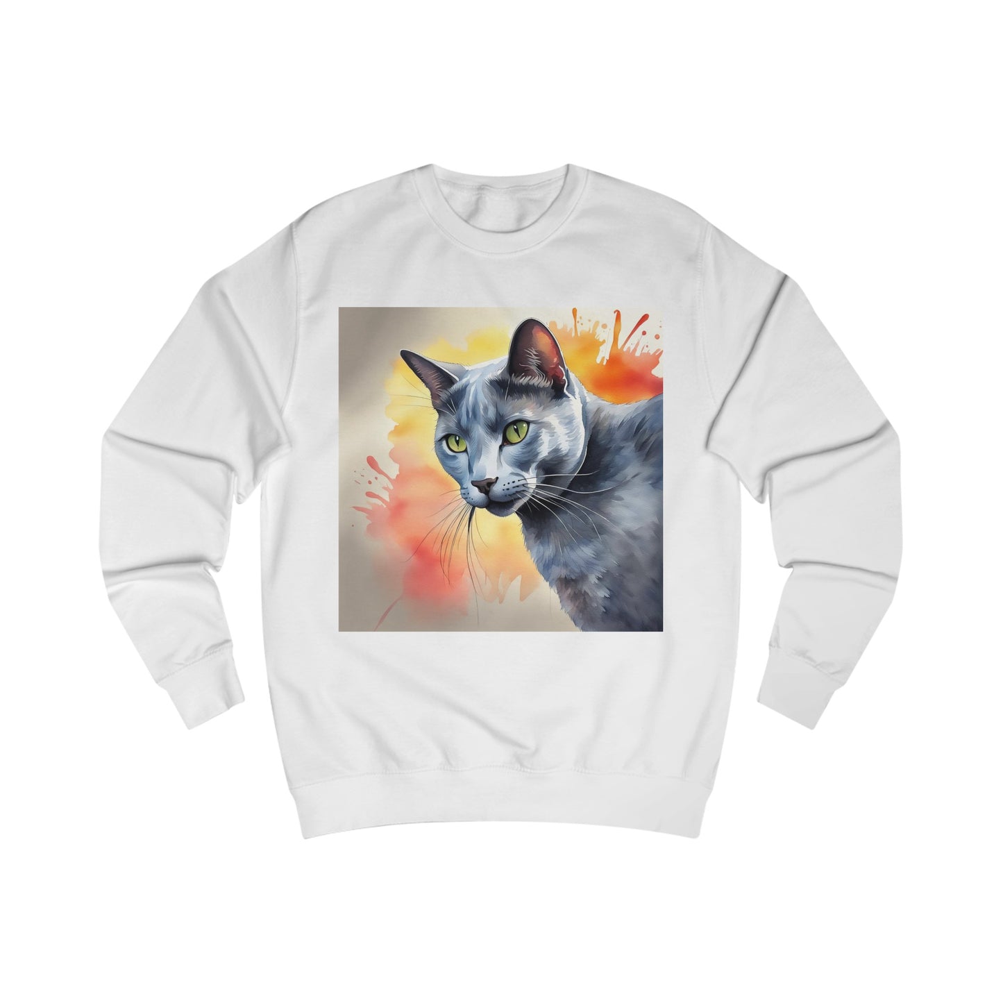 Russian Blue Cat Cute Watercolor Sweatshirt