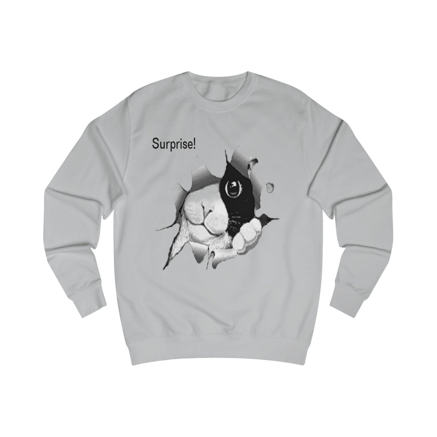 Curious Black and White Cat Surprise Sweatshirt